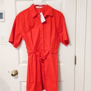 NWT Mango Red Short Sleeve Dress